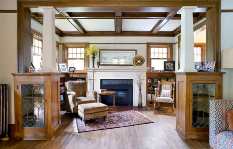 Interior design vintage living room space