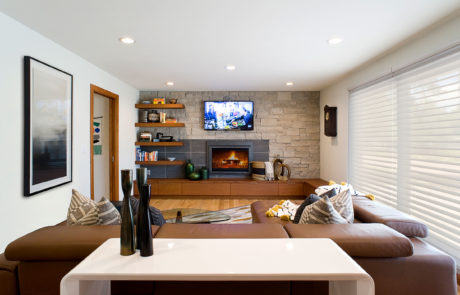 Interior design cozy living room space