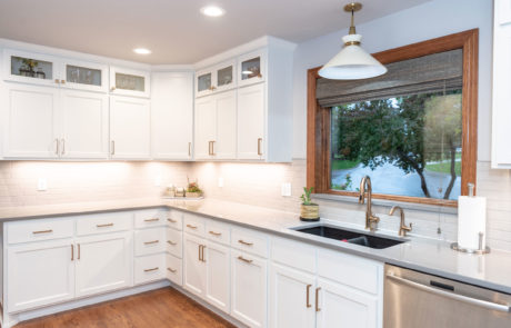 White and silver tones for interior design kitchen