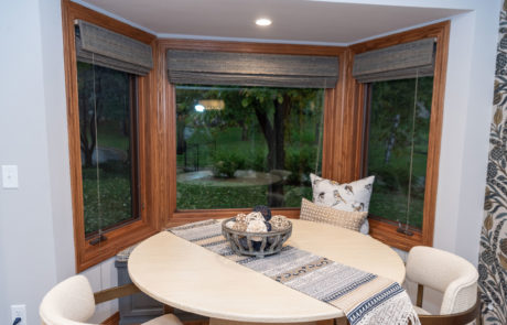 Circular table with outdoor view