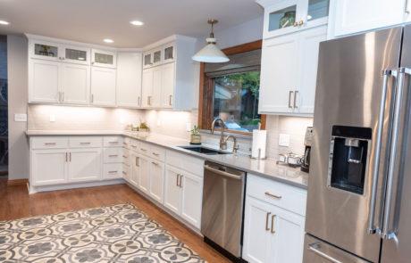 White and silver tones for interior design kitchen