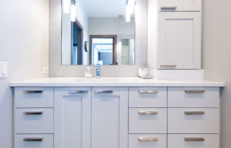 White cabinet vanity bathrom